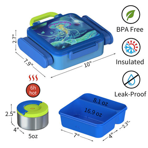 HAIXIN Bento Box for Kids with thermal bowl