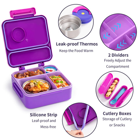 HAIXIN Bento Box for Kids with thermal bowl