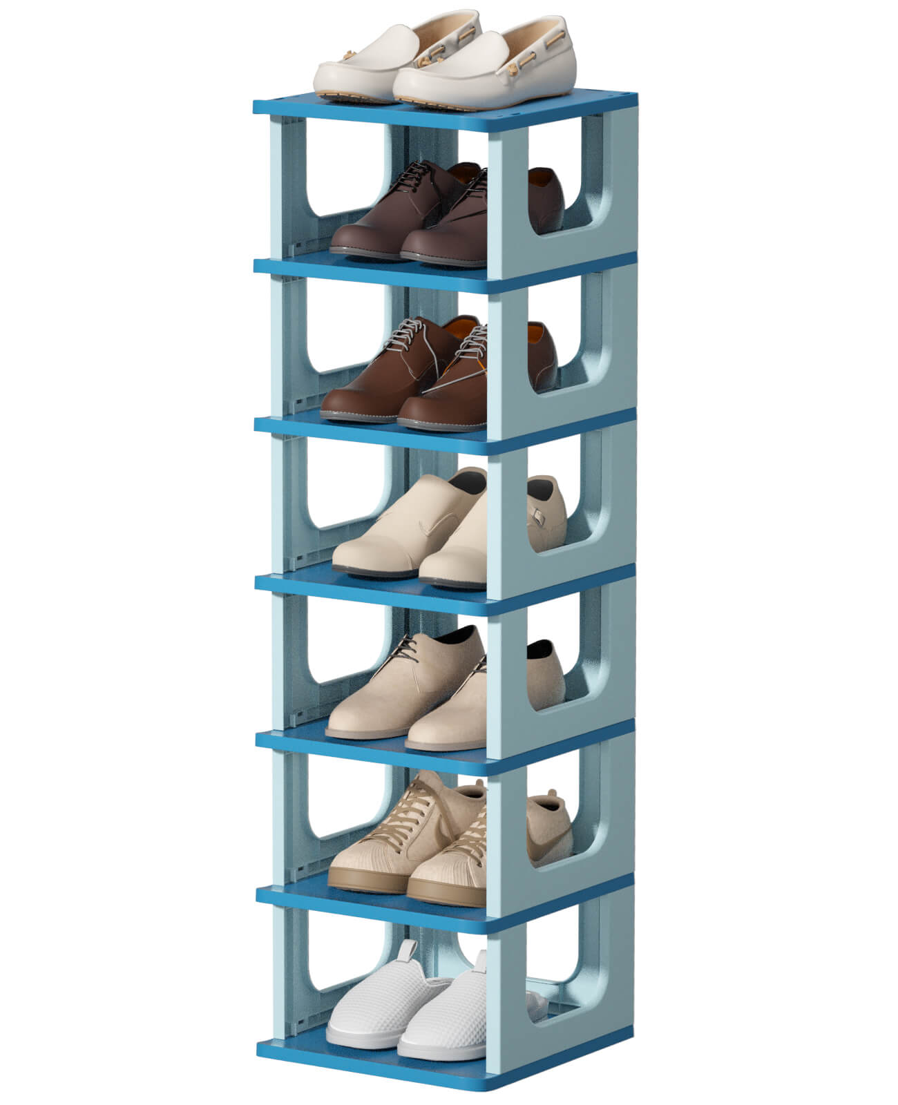 HAIXIN Shoe Shelves for Closet Shoe Rack Adjustable Height, Shoe Organizer  Narrow Plastic Shoe Holder Vertical Black Shoe Stand For Entryway Shoe  Storage Boots Organizer Stackable Shoe Cabinet