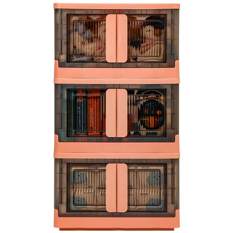 Folding Storage Bins with Lids - Orange