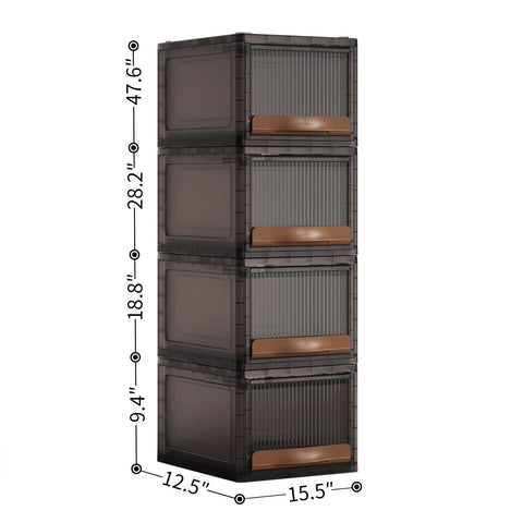 Versatile Storage Drawers Sets 4 Pack (Blue&Brown)-15QT