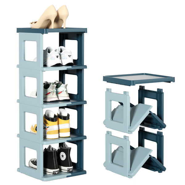 Foldable Shoe Rack for High Shoes (White & Brown) – Haixinhome