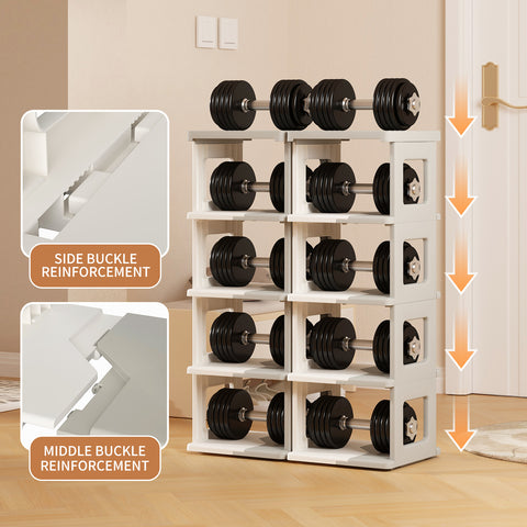 Foldable Shoe Rack for High Shoes (White & Brown)