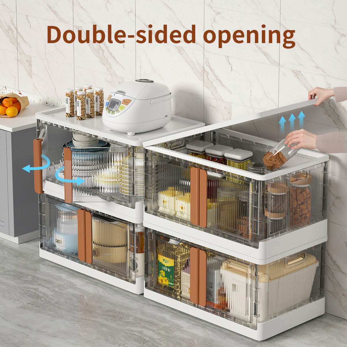 Collapsible Storage Bins with lids