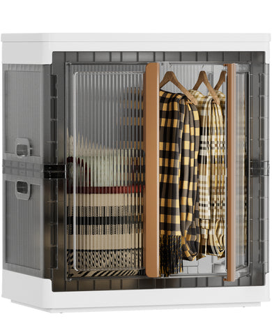 Closet Organizers and Storage, Collapsible Clothing Storage with Closet Rod and Clothes Hangers