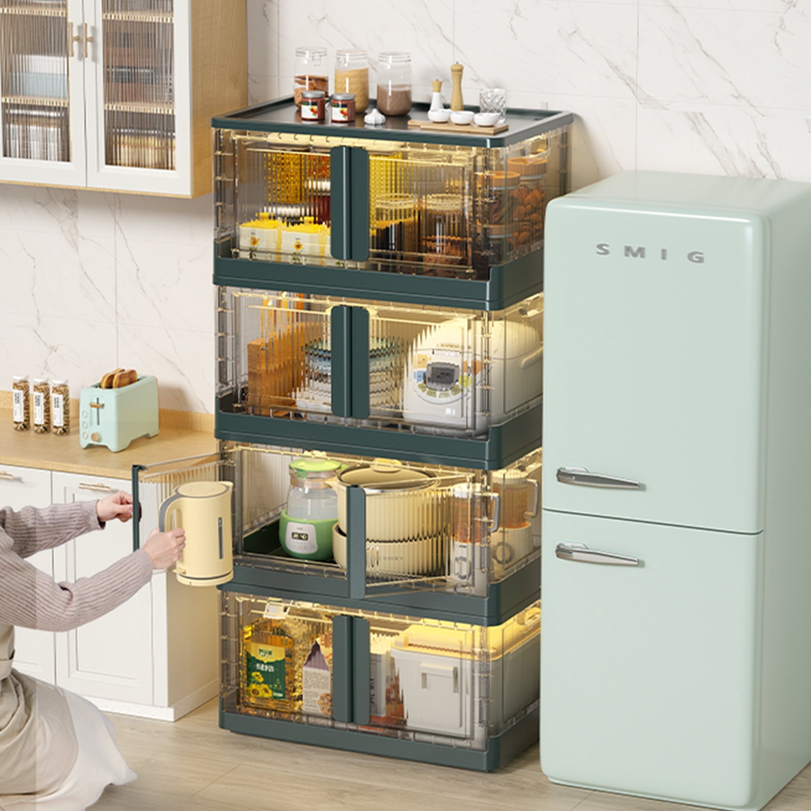 [🔥BUY ONE GET ONE] Storage Cabinet Shelves Organizer-Green