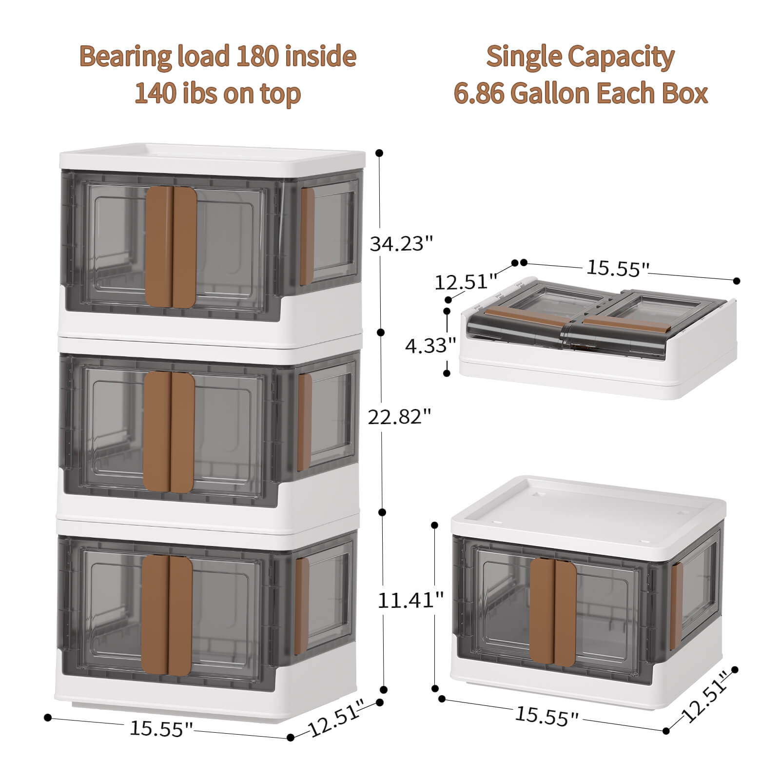 4 Doors Opening  Foldable Storage Bins