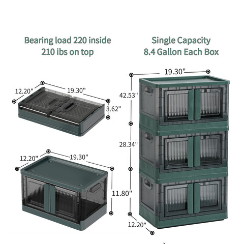 Storage Cabinet Shelves Organizer-Green
