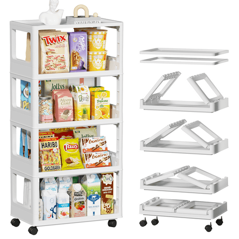 Storage Shelving Unit Stackable with wheels (19.3"L x 12.2"W)
