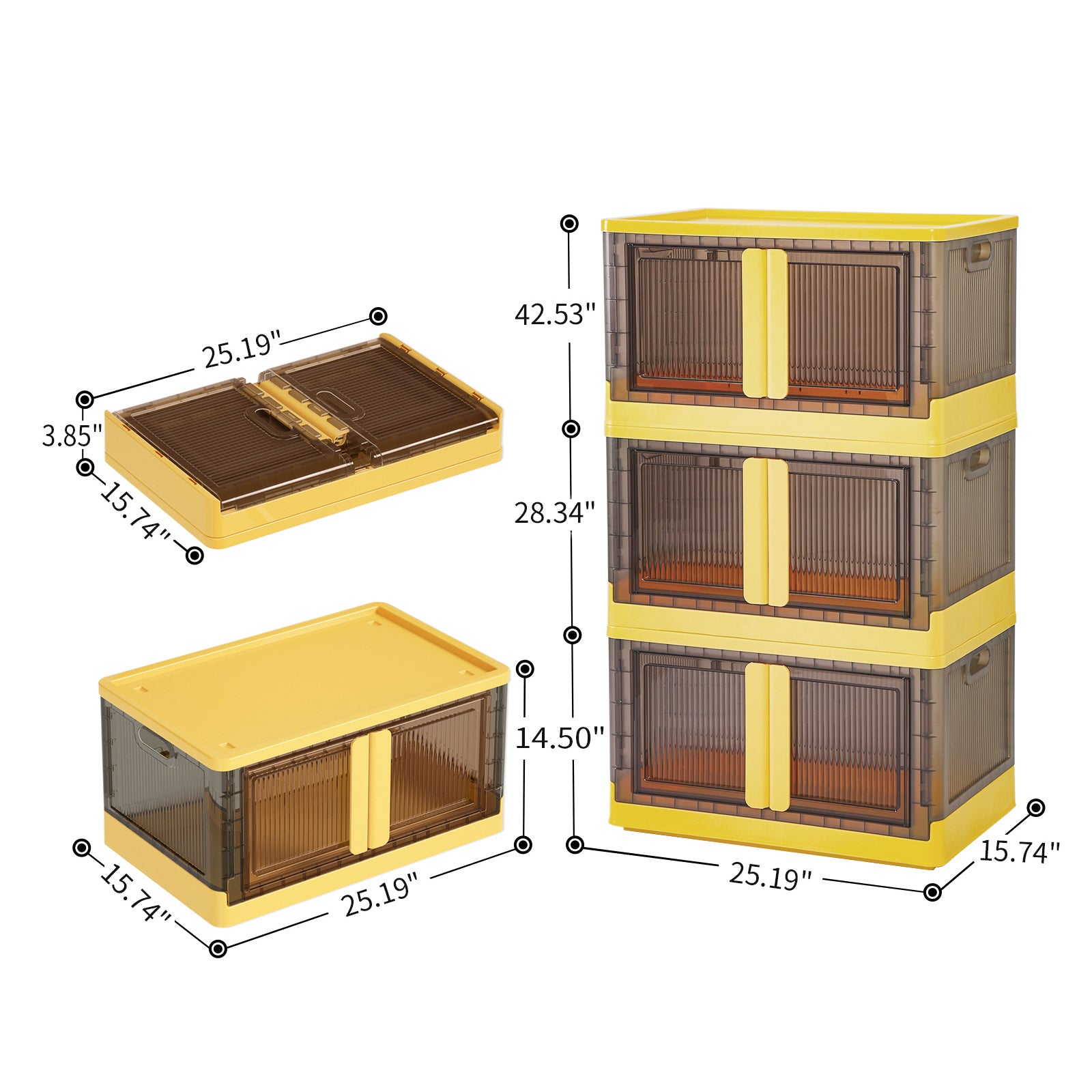 [🔥BUY ONE GET ONE] Folding Storage Bins with Lids - Yellow