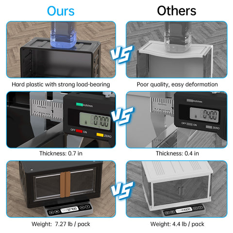 HAIXIN Storage Bin with Lid Black - Foldable Closet Storage and Organization Plastic Stackable Storage Box with Rollers Cube Container for Home Garage Office Craft Storage