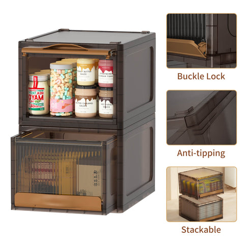 Versatile Storage Drawers Sets 4 Pack (Blue&Brown)-15QT