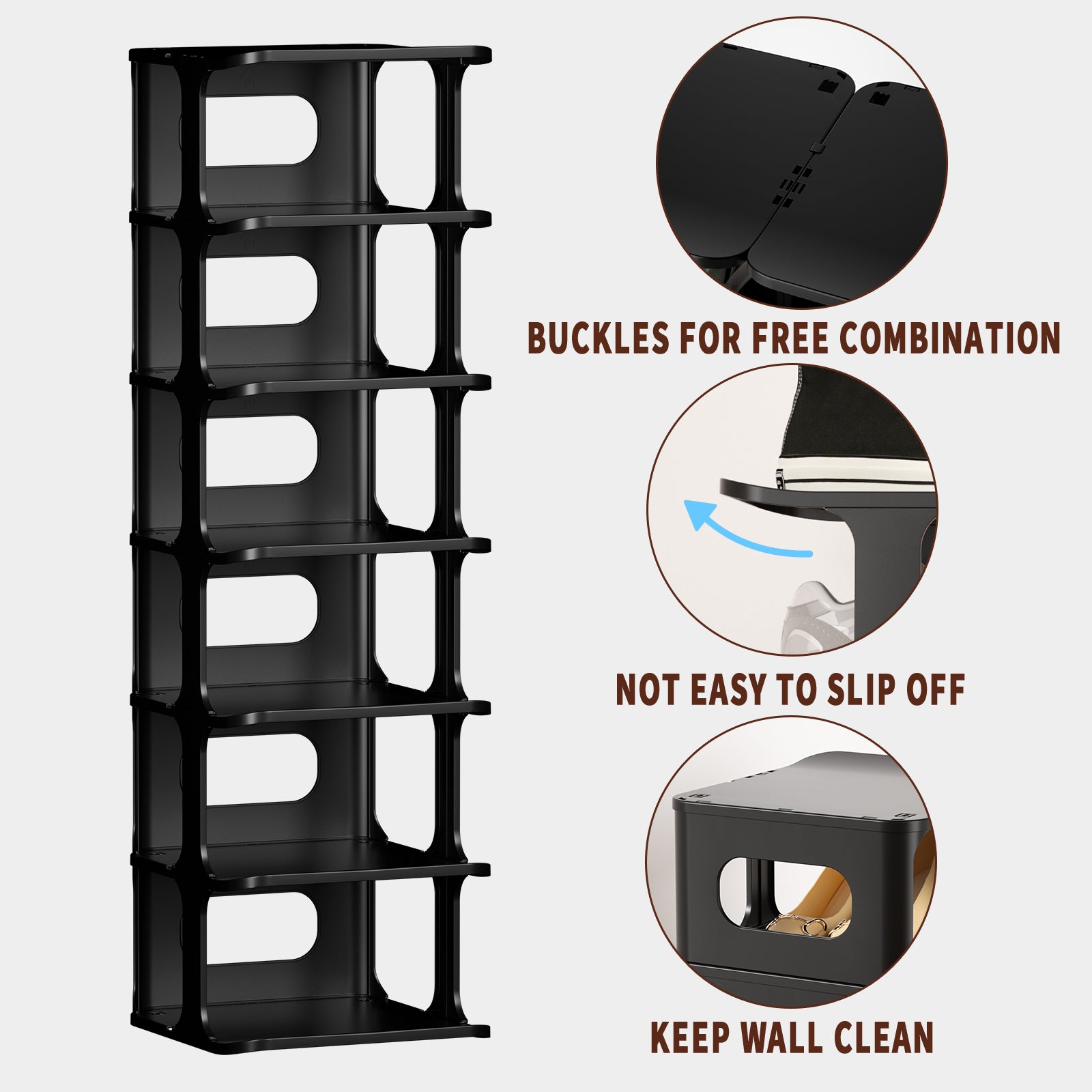  Foldable Shoe Rack, Plastic Shoe Rack Organizer, Can Hold 8-12  Pairs of Shoes, Free Standing Shoe Racks Stackable Shoes Rack Storage Shelf  (4-Tier) : Home & Kitchen