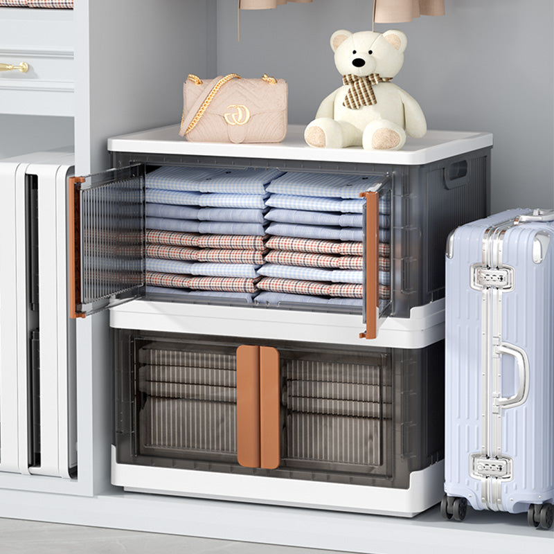 Folding Storage Bins with Lids White